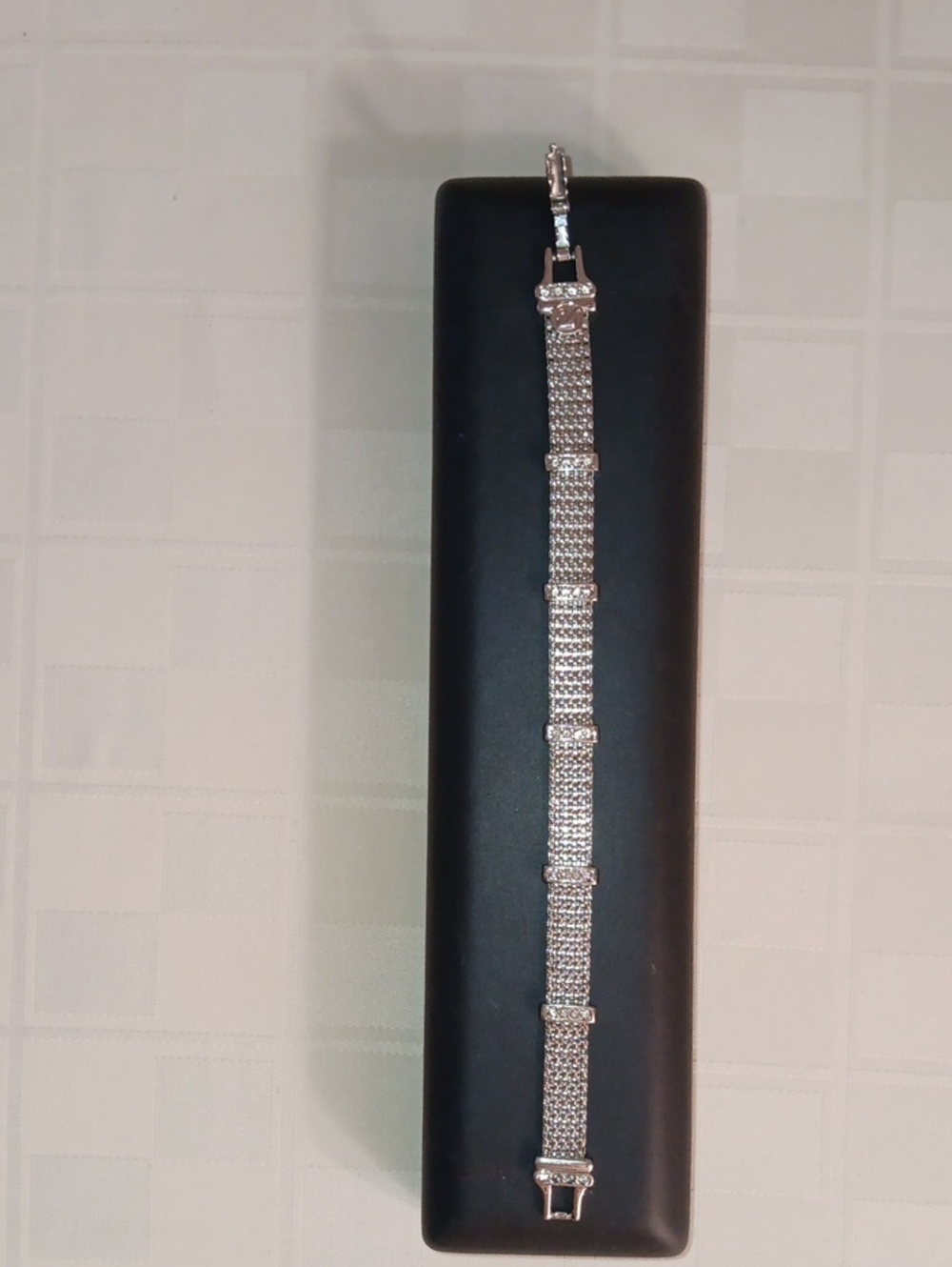 Swarovski Elegant Silver-Tone Mesh Bracelet with Crystal Accents